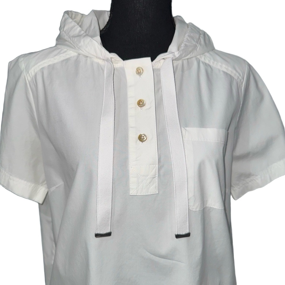 MARC By Marc Jacobs Women’s Cotton Poplin Hoodie Popover in White-Size Small - Picture 3 of 8